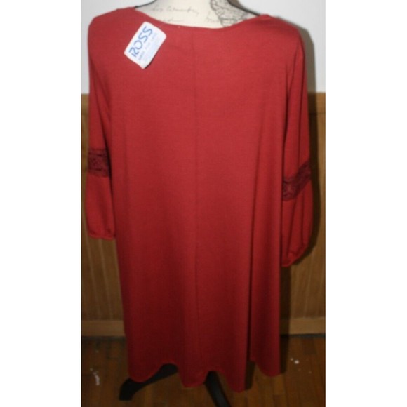 Just Found Crochet Trim V-Neck 3/4 Sleeves Knee Length Pullover Dress  Sz 2X NWT - Picture 5 of 8